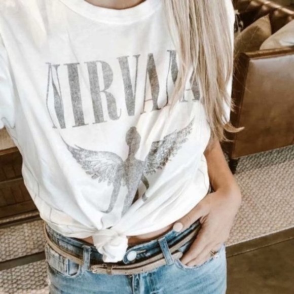 Tops - Nirvana Vintage Look Band Graphic Tee